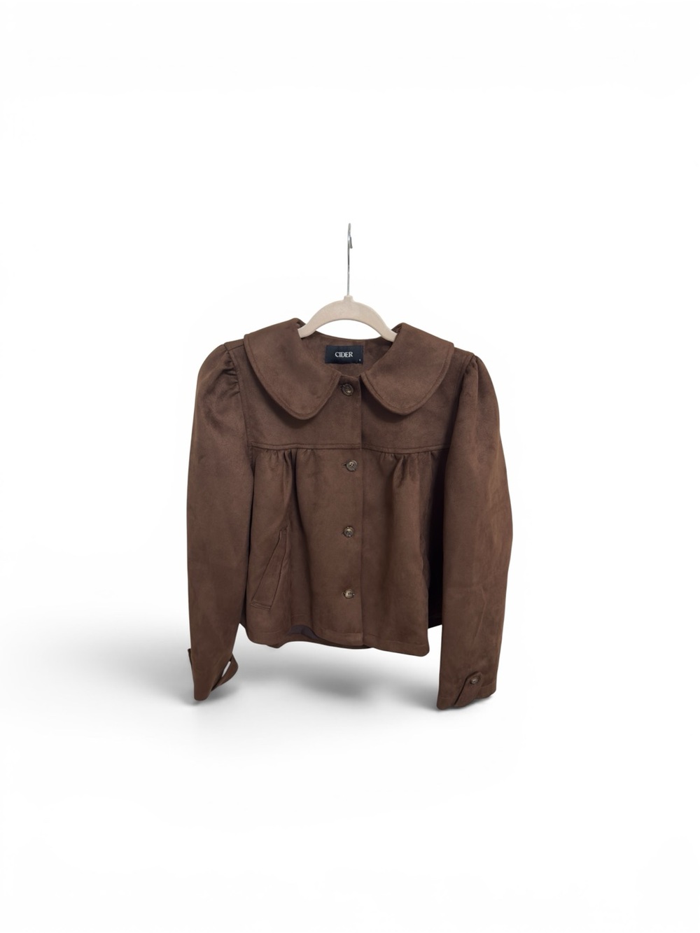 Cider Brown Suede-Style Button Jacket